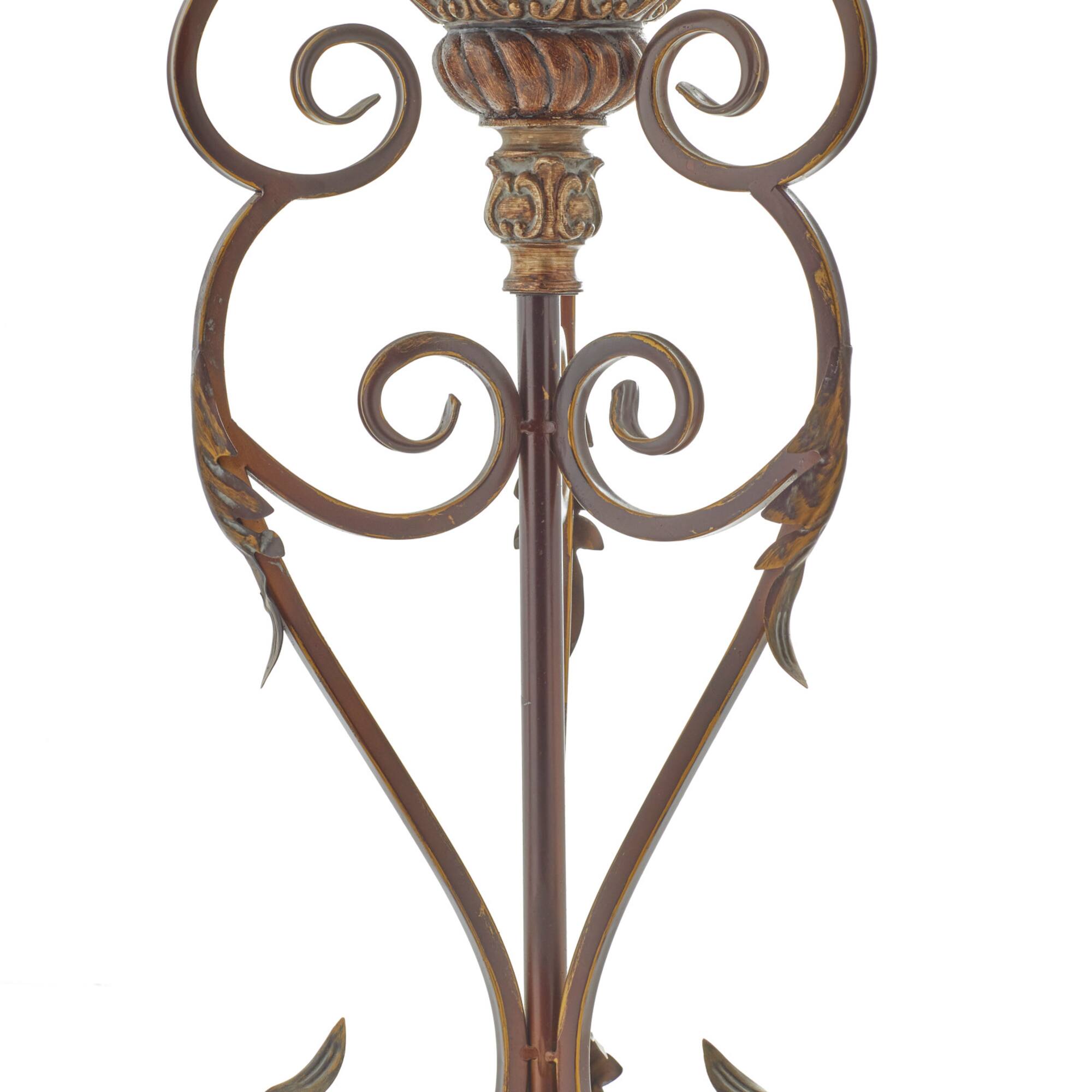 Set of 2" Brown Metal Mediterranean Uplight, 30"